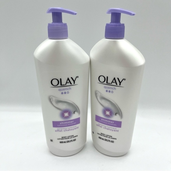 2X Olay Quench Shimmer Body Lotion Luminous Minerals Pump 20.2 oz ea, New - Picture 1 of 4